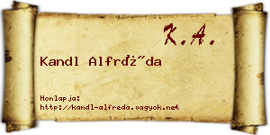 Kandl Alfréda névjegykártya